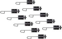 Alberts 863302 bout-sluitgrendel | met bevestigde lus | zwarte kunststof coating | plaat 90 x 67 mm | bout-Ø13,5 x 300 mm | Set van 10