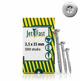 Jet-Fast Houtschroeven 3,5 x 35 mm Verzinkt TX20 – Universele Torx Schroeven met Voldraad – 500 Stuks