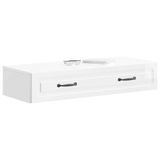 vidaXL Wandgemonteerde Zijtafel Hoogglans Wit 87,5 x 34,5 x 17 cm