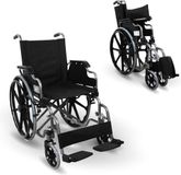 Mobiclinic Giralda Premium Rolstoel - Orthopedisch - Inklapbaar - Voetsteun - Armleuningen - Zitting 43 cm - Staal - Lichtgewicht