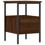 VidaXL Nachtkastje 34x36x50 cm bewerkt hout bruin eikenkleur