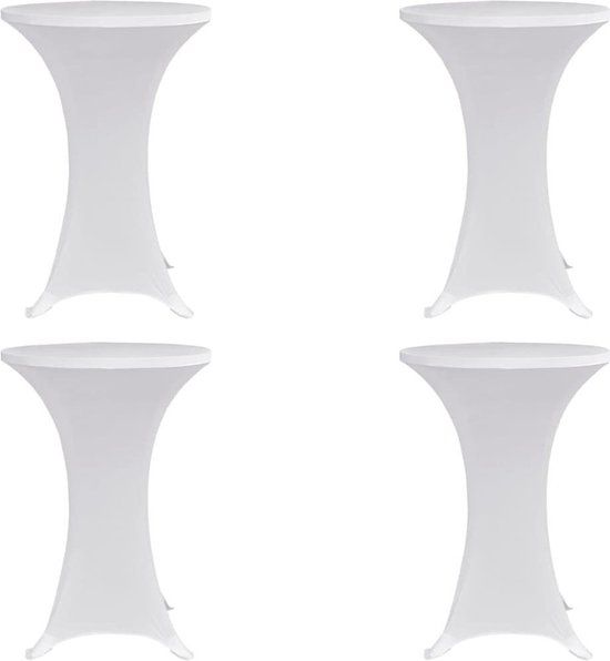 vidaXL Statafelhoes 4 st stretch Ø70 cm wit