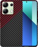 Techsuit Hoesje geschikt voor Xiaomi Redmi Note 13 4G - Carbonite FiberShell Carbon Back Cover - Rood/Zwart
