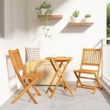 vidaXL Bistro Set 3-delig Massief Acaciahout Bruin