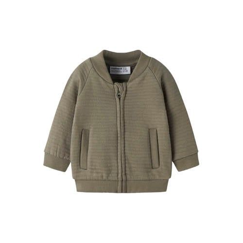NAME IT BABY jacquard sweatvest - groen