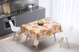 Bonamaison Tafelkleed, Anti-Mold, Sneldrogend, Waterdicht, 100% Polyester Tafellaken, Oranje, gebroken wit, 140 x 140 Cm