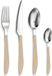 Ibenzoa® 24-delige bestekset van roestvrij staal – 6 tafelmessen, 6 vorken, 6 soeplepels, 6 theelepels, modern design met houten handgrepen