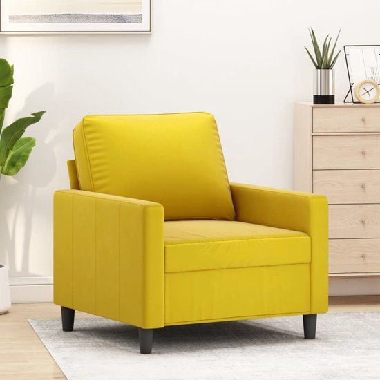 vidaXL Fauteuil Geel Fluweel
