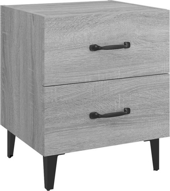 vidaXL Nachtkastje 40x35x47,5 cm grijs sonoma eikenkleurig