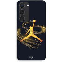 Jordan Coque Pour Samsung Galaxy S23 Jordan logo poudre filante dorée Maniacase