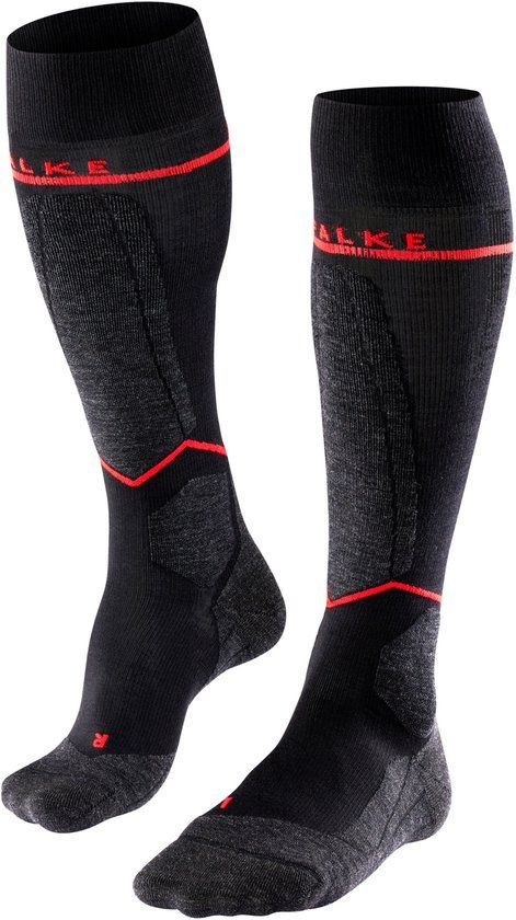 FALKE SK4 met compressie wol functioneel materiaal compressie skisokken heren zwart - maat 42-43