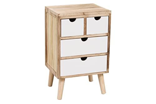 Vintage Natural Wicker Chest of Drawers - 4 Drawers - 34x28x54cm