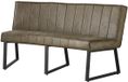 Lizzely Garden & Living Eetkamerbank Menzo ovaal 160cm donkergroen microvezel