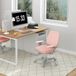 Rose Chaise de bureau ergonomique Hauteur réglable, 5 roulettes, 55x48x82,5-94,5 cm