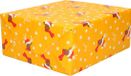 Bellatio Decorations Luxe Kerst inpakpapier - cadeaupapier - goud geel - Rendier en sterren - 250 x 70 cm