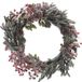 Merkloos Everlands Kerstkrans krans bes d60h10 cm groen/rood