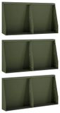 Mur de soutènement 6 pc 40 x 12 x 50 cm Acier vert olive