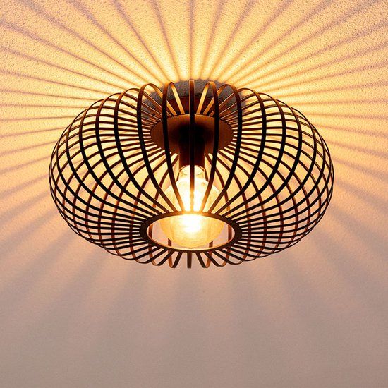 HOFTRONIC Cosmos LED Plafondlamp 40cm Zwart E27 Fitting