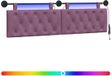 vidaXL - Hangend hoofdbord - Met LED-verlichting - Paars - Fluweel