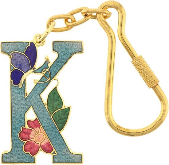 Behave® Sleutelhanger letter K - Blauw - 4 cm