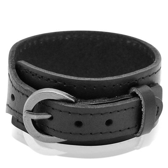 LGT JWLS LGT Jewels Leren armband heren Gesp Zwart