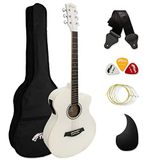 TIGER Full Size Electro Akoestische Gitaarpakket voor Beginners met Ingebouwde Tuner en EQ - Wit ACG4-WH