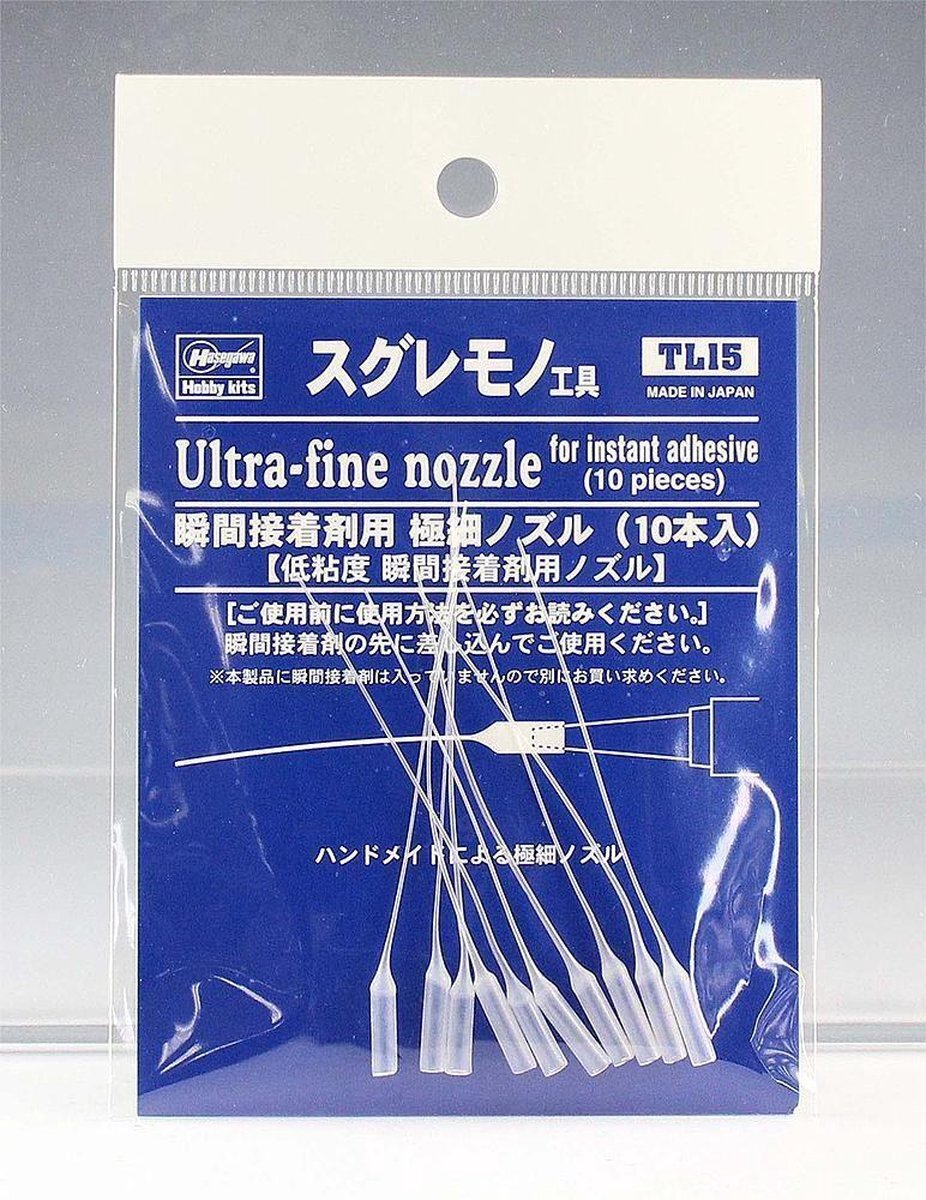 hasegawa 71045 (TL15) Ulta-Fine Nozzles (for instant adhesive 10pc) Accessoires set