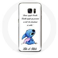 Maniacase Hoesje voor Samsung Galaxy S7 Lilo en Stitch Ohana Citation Wit