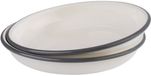 APS Diep Bord - Servies - 2-Delige Set - Ivoorwit met grijze rand - Ø 22 cm