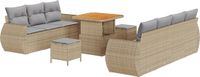 vidaXL Tuinbank Set Beige en Lichtgrijs