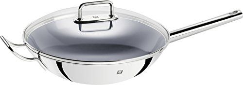 Zwilling Plus Wok Ø 32 cm - Incl. glazen deksel en uitneembaar rooster - Inductie - Roestvrij staal
