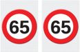 Bellatio Decorations Verjaardag deurposter - 2x - 65 jaar - stopbord - 59 x 84 cm