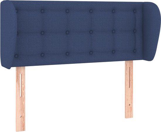 vidaXL Hoofdbord met randen 103x23x78/88 cm stof blauw