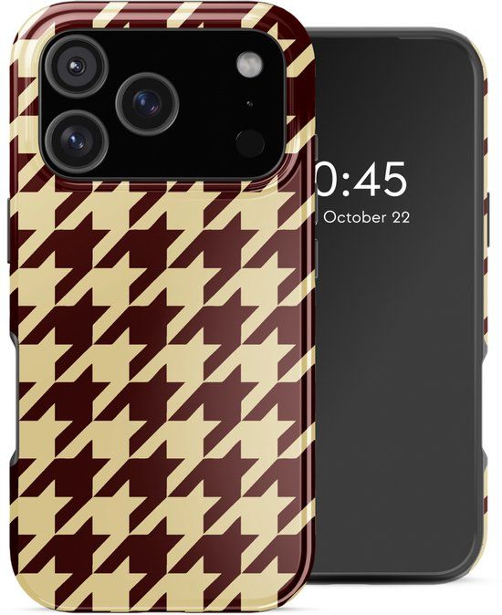 Selencia Hoesje - Geschikt voor Apple iPhone 17 Pro - Backcover geschikt voor MagSafe - Pied-de-Poule