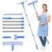 Carehabi Raamreinigerset met telescoopsteel, 90-196 cm, raamreiniger, streepvrije raamwisser en microvezelwisser voor ramen, douche, spiegel
