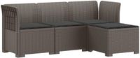 vidaXL 4-Zitter Tuin Sofa met Kussens Rattan Look PP Lichtgrijs