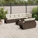 Maison Exclusive - Ensemble de jardin, 9 pièces, avec coussins, marron, en polyrotin