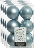 Decoris boules de Noël - 48x pc - bleu clair - D6 cm - plastique - mat/brillant - décoration de Noël