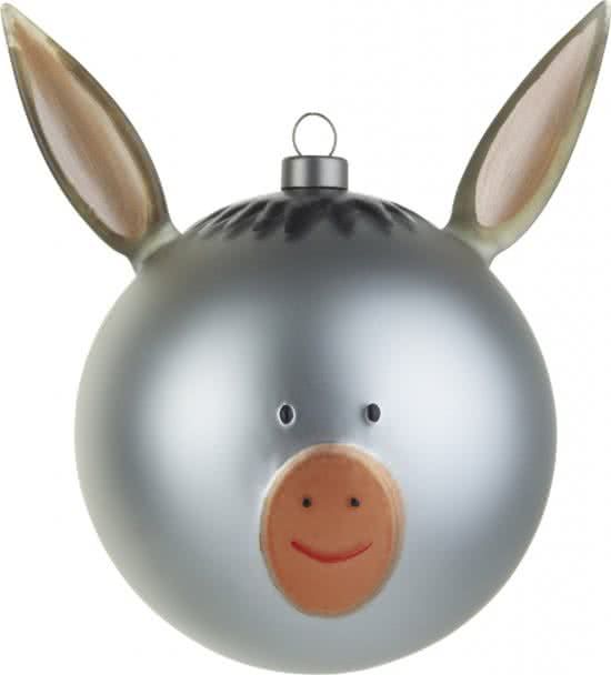Alessi Le Palle Presepe Asinello Kerstbal - glas/zilver