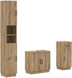 vidaXL - 3-delig - badkamerkast - set - HOORN - Artisanaal eiken