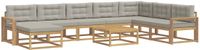 vidaXL - Hoek loungeset - 8 zitplekken - Wit en lichtgrijs - Acacia hout