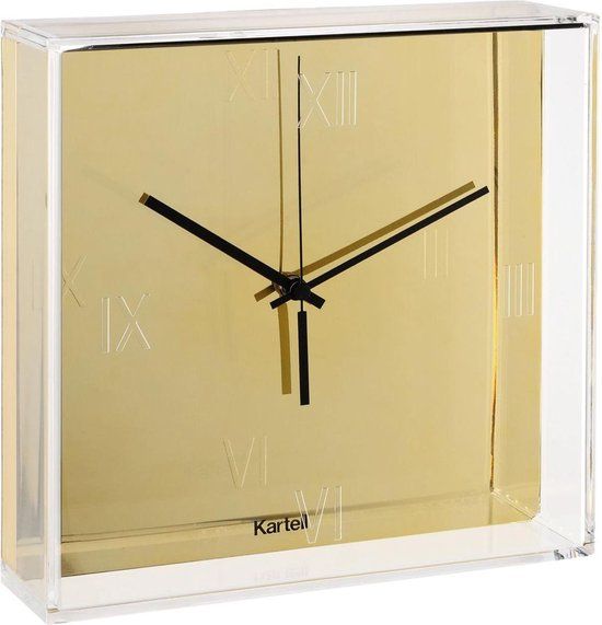 Kartell Tic & Tac Klok Goud - Vierkant - Kunststof - 30 cm - Goud