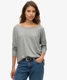Superdry - Jersey top met lange mouwen - Dames - smoke grey marl - UK14-EU42