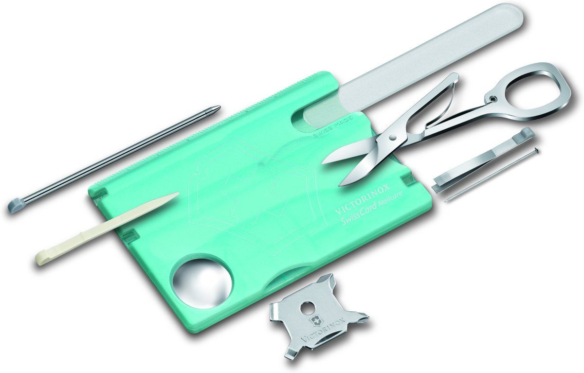 Victorinox SwissCard Nailcare - Multitool - 13 Functies - Transparant IJsblauw