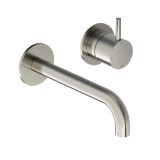 Hotbath Cobber wastafelkraan - inbouw - eengreeps - zonder waste - geborsteld nikkel (rvs) CB105EXT25GN HBCB105