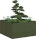 Maison Exclusive - Jardinière, vert olive, 80x80x40 cm, en acier laminé à froid