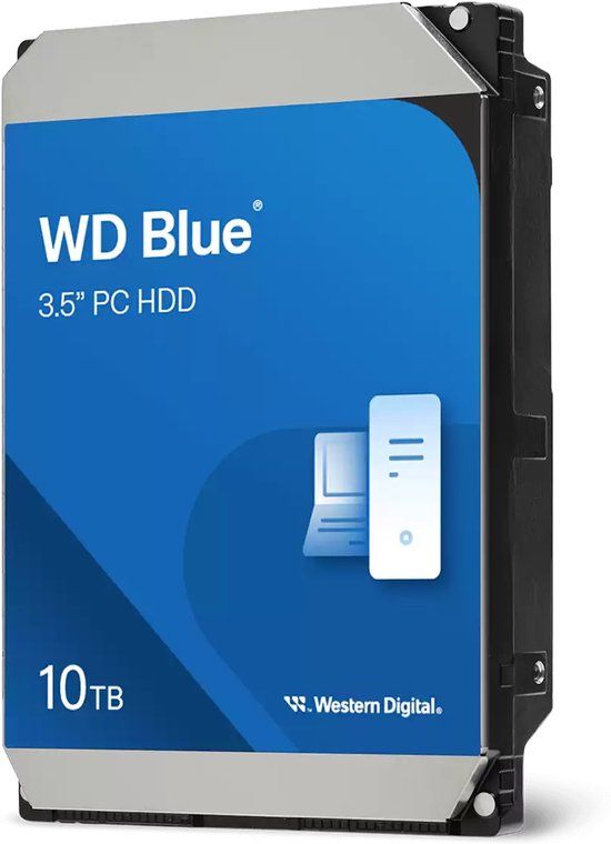 Western Digital Blue WD100EAGZ interne harde schijf 10 TB 7200 RPM 3.5" SATA III