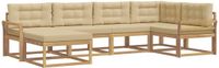 vidaXL - Hoek loungeset - 6 zitplekken - Polyester - Wit en Beige