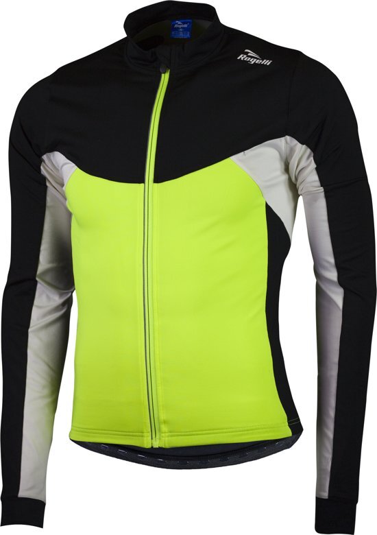 Rogelli Recco 2.0 Fietsshirt - Heren - Maat M - Lange mouwen - Geel/Zwart/Wit