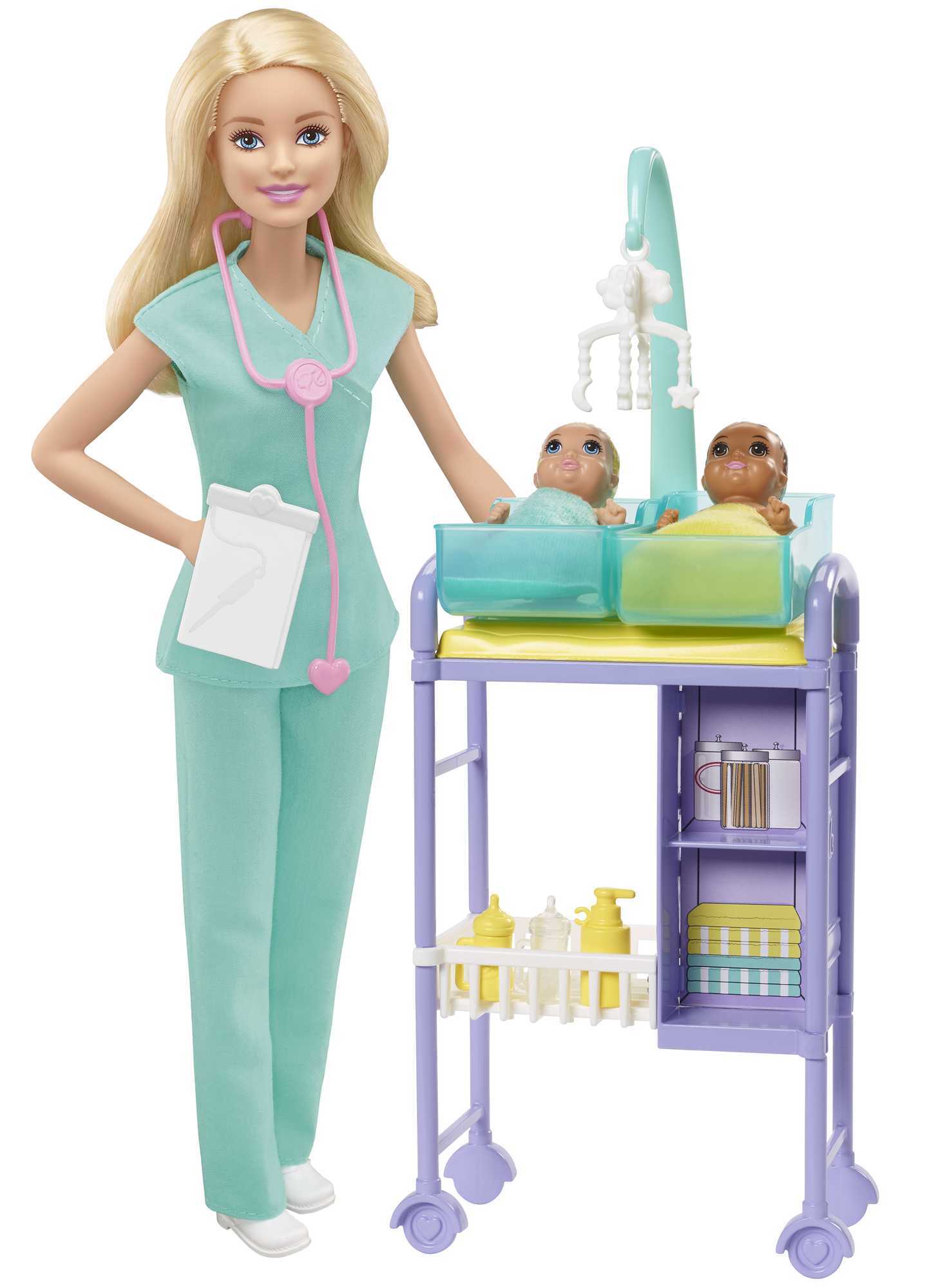 Barbie Beroepenpoppen Babydokter Speelset